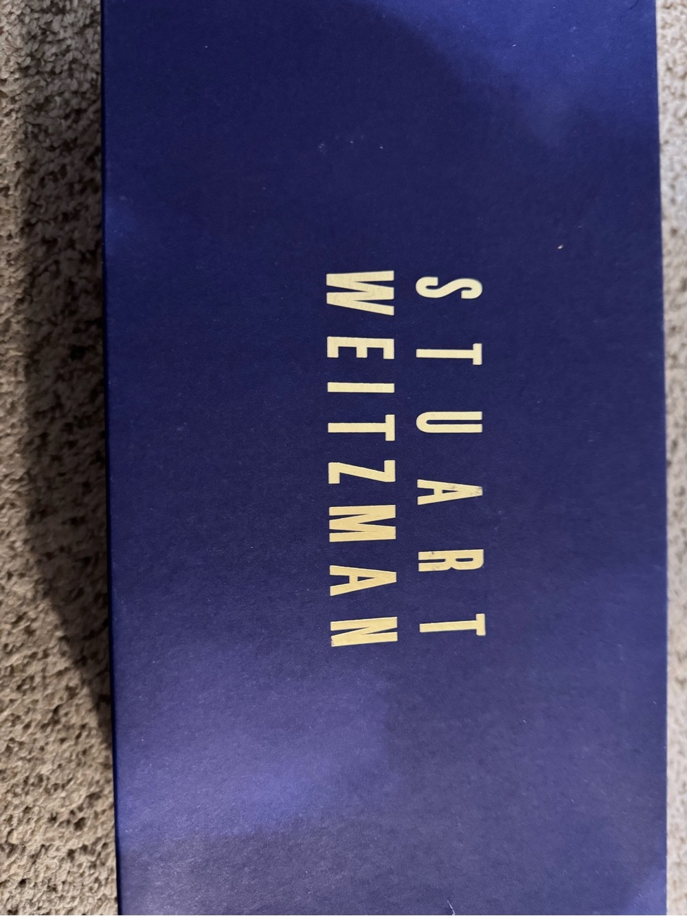 Stuart Weitzman Navy Box with Gold Logo